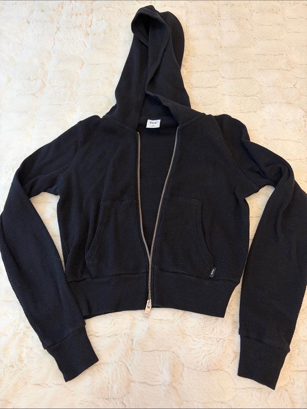 Aritzia Waffle Zip Hoodie